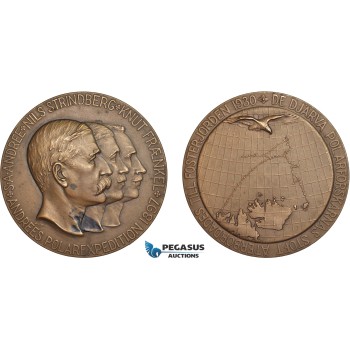 AC529, Sweden, Bronze Medal 1930 (Ø56mm, 71g) by Ohlson, Arctic Balloon Polar Exhibition