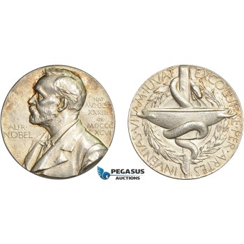 AC534, Sweden, Silver Medal 1985 (Ø26.6mm, 13.0g) Alfred Nobel, Swedish Medical Society