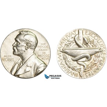 AC537, Sweden, Silver Medal 1989 (Ø26.6mm, 13.0g) Alfred Nobel, Swedish Medical Society