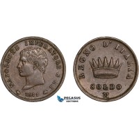 AC579, Italy, Napoleon, Soldo 1811-M, Milan, VF-XF AC579, Italy, Napoleon, Soldo 1811-M, Milan, VF-XF