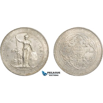 AC622, Great Britain, Trade Dollar 1899-B, Bombay, Silver, Cleaned AU