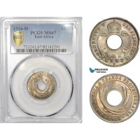 AD005, British East Africa, George V, 1 Cent 1916-H, Heaton, PCGS MS67
