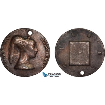 AD099, Italy, Renaissance Bronze Cast Medal ND (Ø42mm, 33.3g) by Matteo de’ Pasti, Isotta degli Atti