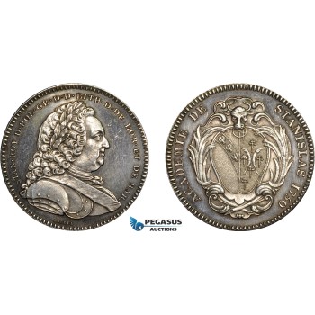 AD100, Poland & France, Silver Medal (1750) (Ø33m, 16.7g) by Borrel, Nancy Stanislas Academy