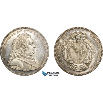AD101, Poland & France, Silver Medal (1750) (Ø33m, 16.7g) by Borrel, Nancy Stanislas Academy