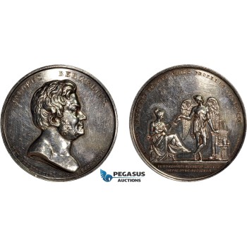 AD104, Sweden, Silver Medal 1848 (Ø57mm, 85g) by Lundgren, Jakob Berzelius, Medicine