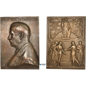 AD113, Sweden, Bronze Plaque Medal 1916 (49x65mm, 89g) by Lindberg, Uppsala University, Athena