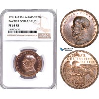 AD200, Germany, Bavaria, Ludwig, "Goetz" 2 Mark 1913, Schaaf-51/G1, NGC PF65RB AD200, Germany, Bavaria, Ludwig, "Goetz" 2 Mark 1913, Schaaf-51/G1, NGC PF65RB