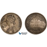 AD284, Mozambique, Carlos I, Rupee ND (1889) countermarked PM (Província de Moçambique) on British India Rupee 1862, Toned VF AD284, Mozambique, Carlos I, Rupee ND (1889) countermarked PM (Província de Moçambique) on British India Rupee 1862, Toned VF