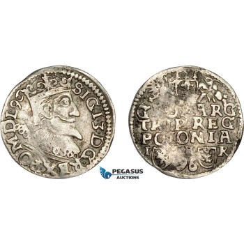 AD291, Poland, Sigismund III, Trojak 1596 IFHR, Posen (Poznan) Silver (2.19g) P.96.5 (R5) Rare! F-VF