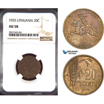 AD469, Lithuania, 20 Centu 1925, NGC AU58
