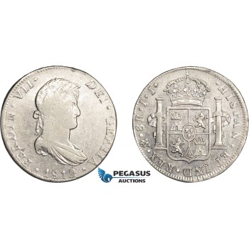 AD630, Mexico, Ferdinand VII, 8 Reales 1812 Mo JJ, Mexico City, Silver, Cleaned aVF