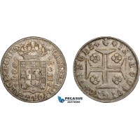 AD638, Portugal, João, Prince regent, 400 Reis 1807, Lisbon, Silver, Toned XF-AU