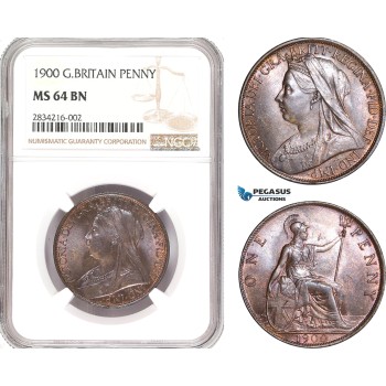 AD867, Great Britain, Victoria, 1 Penny 1900, NGC MS64BN