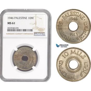 AD902, Palestine, 10 Mils 1946, London, NGC MS61