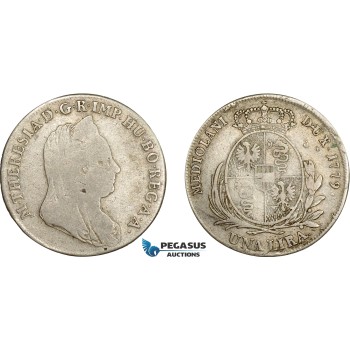 AE036, Italy, Lombardy, Maria Theresia, 1 Lira 1779, Milan, Silver (6.12g) F-aVF