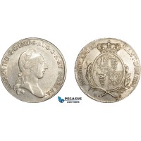 AE039, Italy, Lombardy, Joseph II, Scudo (6 Lire) 1784 LB, Milan, Silver (23.12g) Cleaned XF