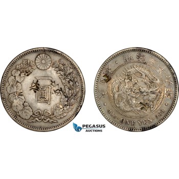 AE044, Japan, Meiji, Yen Yr. 24 (1891) Silver, Chop marked, XF
