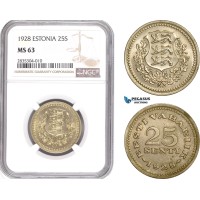 AE097, Estonia, 25 Senti 1928, NGC MS63 AE097, Estonia, 25 Senti 1928, NGC MS63