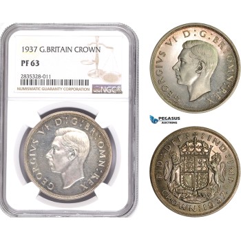 AE116, Great Britain, George VI, Crown 1937, London, Silver, NGC PF63