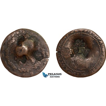 AE369, Malta, Emmanuel de Rohan, 4 Tari ND, Countermarked AE369, Malta, Emmanuel de Rohan, 4 Tari ND, Countermarked