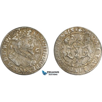 AE375, Poland, Danzig, Sigismund III, Ort (1/4 Taler) 1625, Silver (6.86g) Toned AU
