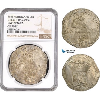 AE537, Netherlands, Utrecht, Daalder 1683, Silver, Dav-4904, NGC UNC