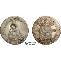 AE745, Netherlands, Zeeland, Hoedjesschelling 1680, Silver (4.85g) Countermarked Bundle of Arrows, F-VF AE745, Netherlands, Zeeland, Hoedjesschelling 1680, Silver (4.85g) Countermarked Bundle of Arrows, F-VF