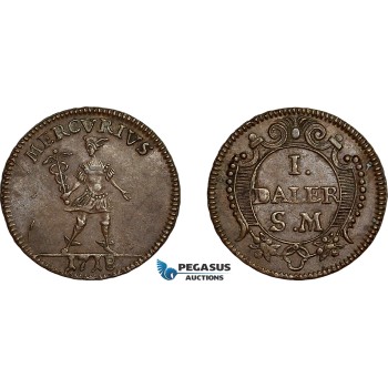 AE769, Sweden, Karl XII, 1 Daler SM, Mercurius, AU