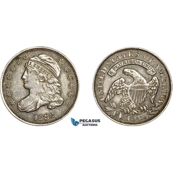 AE774, United States, Capped Bust Dime (10c) 1832, Philadelphia, Silver, XF-AU