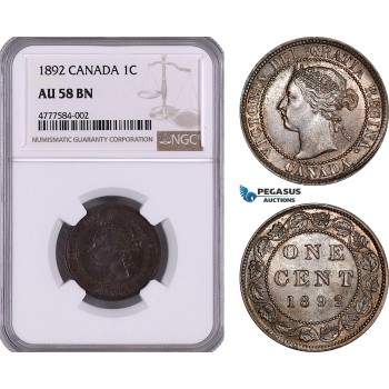 AE944, Canada, Victoria, 1 Cent 1892, London, NGC AU58BN
