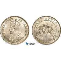 AF005, British East Africa, George V, 1 Shilling 1924, London, Silver, Lustrous UNC