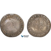 AF021, Great Britain, Elisabeth I, Hammered Shilling ND (1560/1) London, 2nd issue (5.48g) S-2555, VG-F