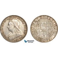 AF027, Great Britain, Victoria, Shilling 1893, London, Silver, AU-UNC
