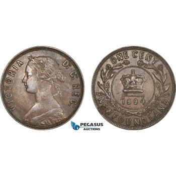 AF222, Canada, Newfoundland, Victoria, 1 Cent 1894, XF