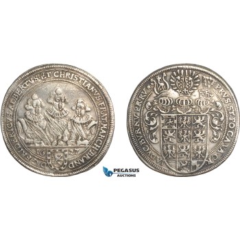 AF500, Germany, Brandenburg-Ansbach. Friedrich, Albrecht, Christian. Under Regency, Taler 1627, Silver (28.68g) Lightly cleaned, aXF
