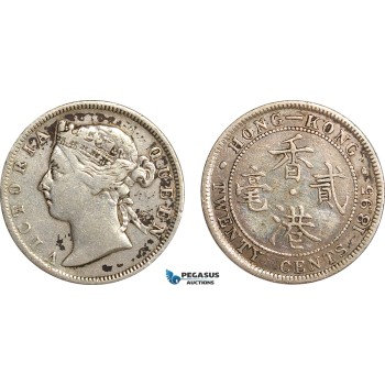 AF507, Hong Kong, Victoria, 20 Cents 1895, London, Silver, VF
