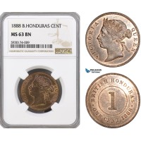 AG343, British Honduras, Victoria, 1 Cent 1888, NGC MS63RB