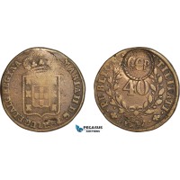 AG675, Portugal, Maria II 1834-1853, (Pataco) 40 Reis 1847, Lisbon “CCP” C/S, F-VF