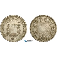 AG713, Venezuela, 2 1/2 Centavos 1876, F-VF