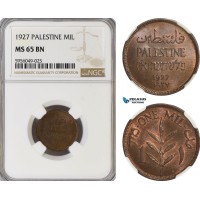 AG819, Palestine, 1 Mil 1927, London, NGC MS65BN