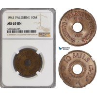 AG829, Palestine, 10 Mils 1943, London, NGC MS65BN