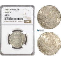AG898, Austria, Franz II, 20 Kreuzer 1806­ A, Vienna Mint, Silver, KM# 2140, NGC AU58