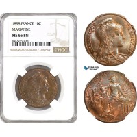 AH207, France, Third Republic, 10 Centimes 1898 (Marianne) Paris Mint, NGC MS65BN