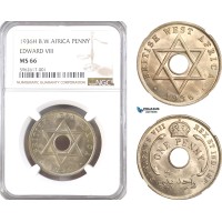 AH275, British West Africa, Edward VIII, 1 Penny 1936 H, Heaton Mint, NGC MS66