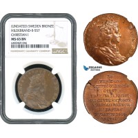 AH491, Sweden, Christian I, Undated Bronze Medal, Hildebrand-II-557, NGC MS65BN