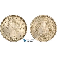 AH915, United States, Liberty Nickel 5 Cents 1903, Philadelphia Mint, UNC, few spots on Rev.