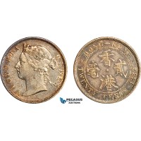 AH964, Hong Kong, Victoria, 20 Cents 1885, London Mint, Silver, XF