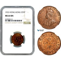 AI250, Hong Kong, George V, 1 Cent 1933, London Mint, NGC MS64BN