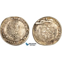 AI619, Germany, Öttingen, Albrecht Ernst I, Gulden / 60 Kreuzer 1675, Silver (17.33g) Die flaw, VF